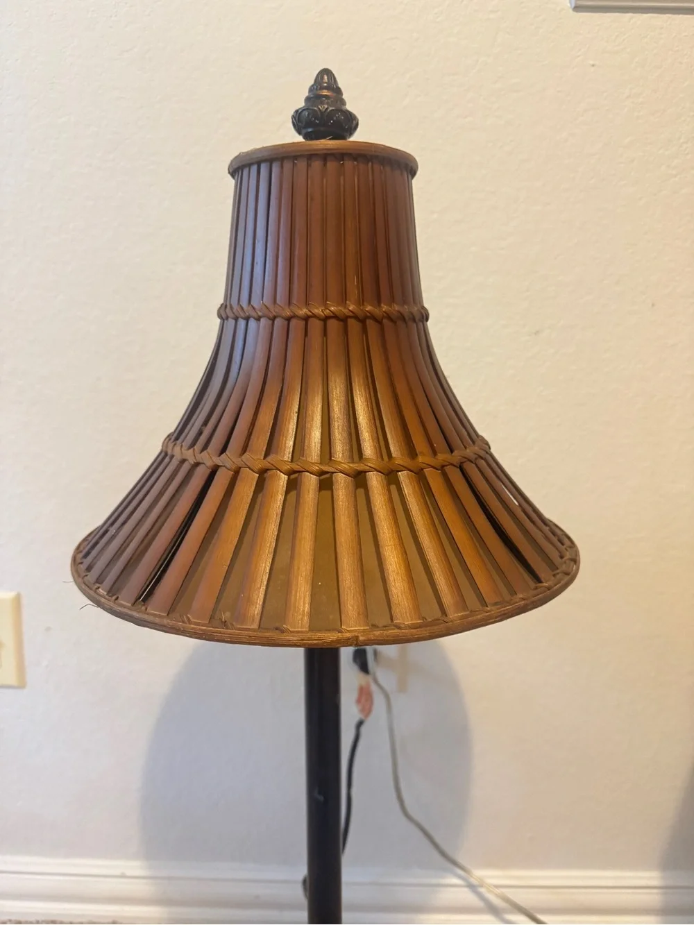 Vintage MCM Woven Bamboo Lamp Shade